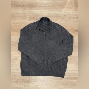 Polo Ralph Lauren Quarter Zip Pullover Men's Size 2XL Grey 1/4 Zip Sweater